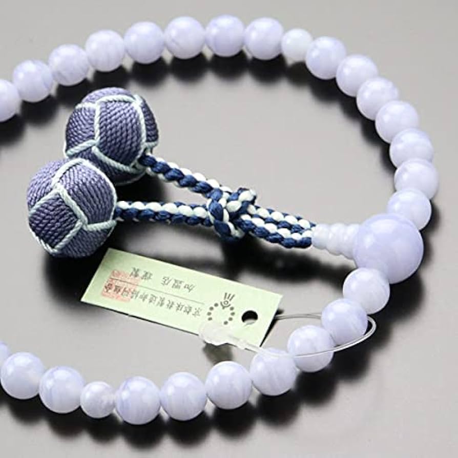 よれない 紫てまり梵天房房 あこや真珠 数珠 念珠 女性用全ての宗派で使用可能 数珠 女性用 約8ミリ 紫水晶 釈迦結び入り 正絹梵天房